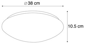 Plafoniera modernă inteligentă albă 38 cm cu LED și RGB - Iene
