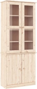vidaXL Vitrine din sticlă „ALTA” 77x35x186,5 cm, lemn masiv de pin