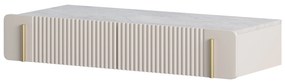 Masuta de toaleta suspendata Malmi 100 cm cu sertare - cashmir / crema bianca / gold