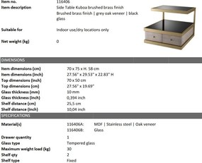 Noptiera, Masuta laterala design LUX Kuboa