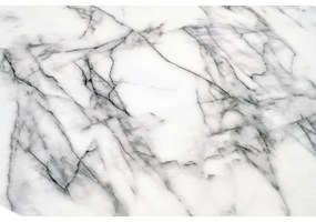 Masă de dining SEREIN, decor marmură albă/negru