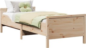 vidaXL Cadru de pat cu headboard Maro 80 x 200 cm Lemn compozit