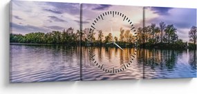Tablou cu lac (cu ceas) (90x30 cm)