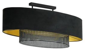Lustră aplicată Duolla DOUBLE OVAL RATTAN 2xE27/15W/230V negru/ratan