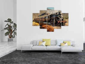Tablou - Locomotivă cu aburi (150x105 cm)