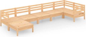 vidaXL Set mobilier de grădină, 7 piese, lemn masiv de pin