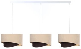 Lustră pe cablu GALAXY 3xE27/60W/230V bej/maro/aurie