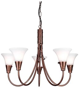 Lustră pe lanț Elstead EM5-COPPER EMILY 5xE14/40W/230V