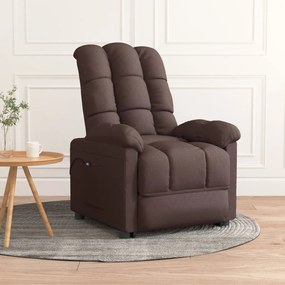 3073753 vidaXL Fotoliu rabatabil electric, maro închis, material textil