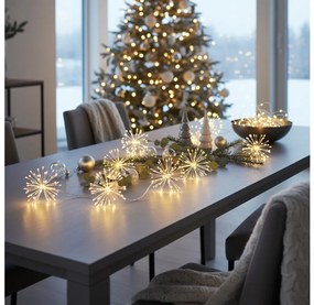 Brilagi - Ghirlandă LED pentru exterior, 150 LED, 5 m, IP44, alb cald, efect artificii