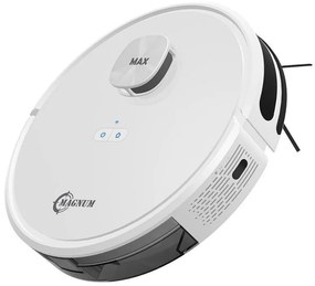 Aspirator roboti cu autogolire MAGNUM MAX, Li-ion 3200 mAh, 42W, SMART, 3000 Pa, 0.24 l, Wi-Fi, Control vocal, Curatare uscata si umeda, Programare, HEPA, Recunoastere camera, Alb