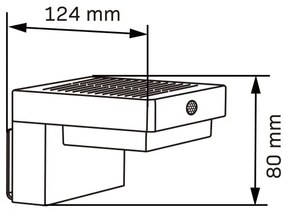 LED lampă solară de perete cu senzor MALI LED/4,5W/3,7V 2000 mAh IP44 negru