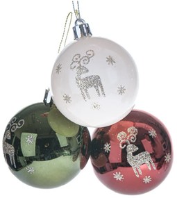 Globuri de Crăciun 3 buc. din plastic ø 6 cm – Dakls