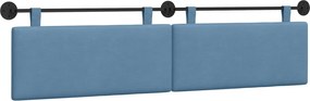 vidaXL Cap de pat suspendat Pe perete Simplu albastru 210 x 55 x 5 cm