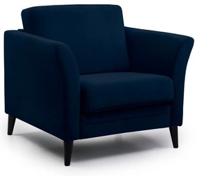 Fotoliu albastru închis cu tapițerie din catifea Eden – Scandic