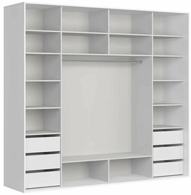 Dulap de haine cu uși culisante Flex 94 (alb + gri) (cu oglindă). 1098244