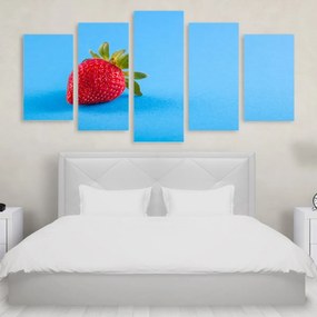 Tablou Multicanvas 5 Piese Blue Strawberry - 150X80 cm 150X80 cm