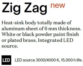 Aplica de perete LED lumina ambientala Zig zag ap d75 4000k BIANCO