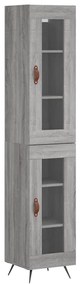 3199407 vidaXL Dulap înalt, gri sonoma, 34,5x34x180 cm, lemn prelucrat