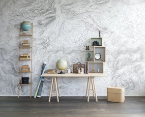 Fototapet, Elevation Lines, White, Rebel Walls