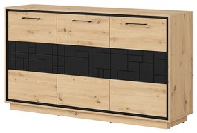 Dulap Pont KOM3D (Stejar artisan + Negru mat). 1063041
