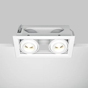 Corp incastrabil cu 2 spoturi LED directionabile Metal Modern alb