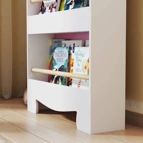 AIYAPLAY Bibliotecă pentru Copii 3 Rafturi în Formă de Ursuleț 55x15x110 cm, Roz | Aosom Romania