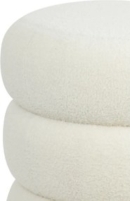 Taburet alb cu tapițerie din stofă bouclé Kimi – Light &amp; Living