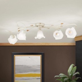 Lustra aplicata design elegant SISI 5L ivory-gold