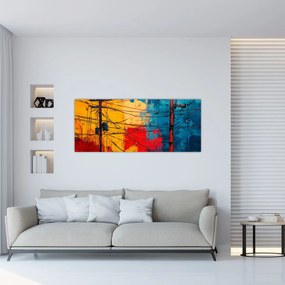 Tablou - Linii electrice abstracte (120x50 cm)