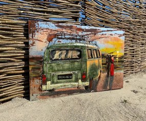 Tablou metal 3D Green Van 80 x 120