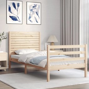 3195016 vidaXL Cadru de pat cu tăblie, 100x200 cm, lemn masiv