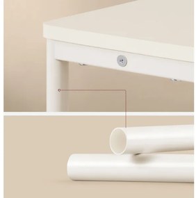 Noptieră ROD cu priză încorporată și porturi USB, alb/crem