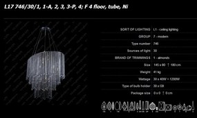 Lustra ovala moderna XXL cristal Bohemia L17 746/30/1