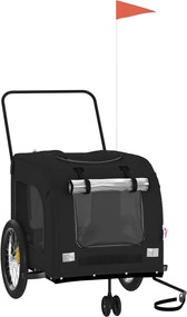 vidaXL Remorcă bicicletă animale companie, negru, textil oxford/fier