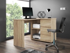 BIA502 - Masa de Birou 124 cm pentru colt, office - Alb sau Sonoma