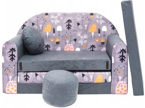 Canapea pentru copii cu un motiv frumos - Vulpea în pădure 98 x 170 cm