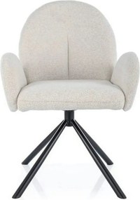 Scaun rotativ PLANET, bej/negru, stofa clasia/metal, 60x46x88 cm