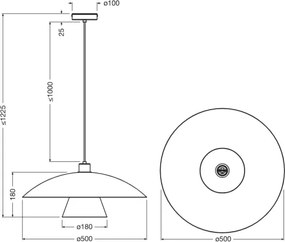 Osram - Pendul pe cablu DECOR FLYING MUSHROOM, 1x E27/25W/230V, Ø 50 cm, verde