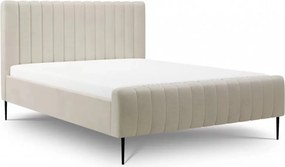 Pat tapițat Nicole 160x200 - chenille bej Perfect harmony 07 / picioare negre