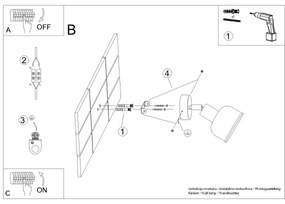 Spot de perete Sollux SL.1313 ELBA 1xE27/15W/230V alb