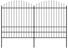 vidaXL Gard de grădină cu vârf tip suliță din oțel, 359x200 cm, negru