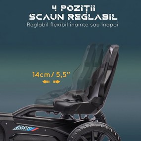 HOMCOM Kart cu Pedale pentru Copii 3-8 Ani, cu Scaun Reglabil | Aosom Romania