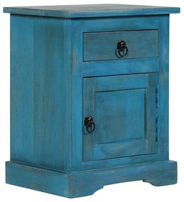 246150 vidaXL Noptieră, albastru, 40 x 30 x 50 cm, lemn masiv de mango