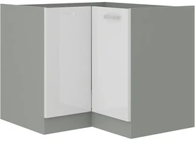 Dulap inferior de bucătărie, de colț Brunea 90x90 DN 1F BB (gri + alb lucios). 1024980