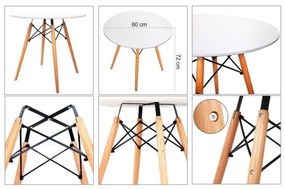 PROMOTIE Masa de dining alba OSLO 60x60cm a doua calitate