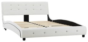 280313 vidaXL Cadru de pat, alb, 120 x 200 cm, piele ecologică