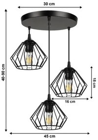 lustră pe cablu CEED 3xE27/60W/230V