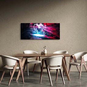Tablou cu inima iluminată (120x50 cm)