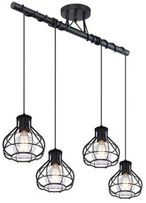 Lustra cu 4 pendule design modern Clastra negru 15388-4D GL